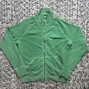Vintage GAP Y2K Green Double zip Terry Cloth Lightweight Jacket Women’s Medium